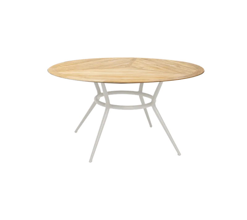 Joy dining table, dia. 144 cm by Cane-line in Sand, Aluminium, Teak, geometric – product photo