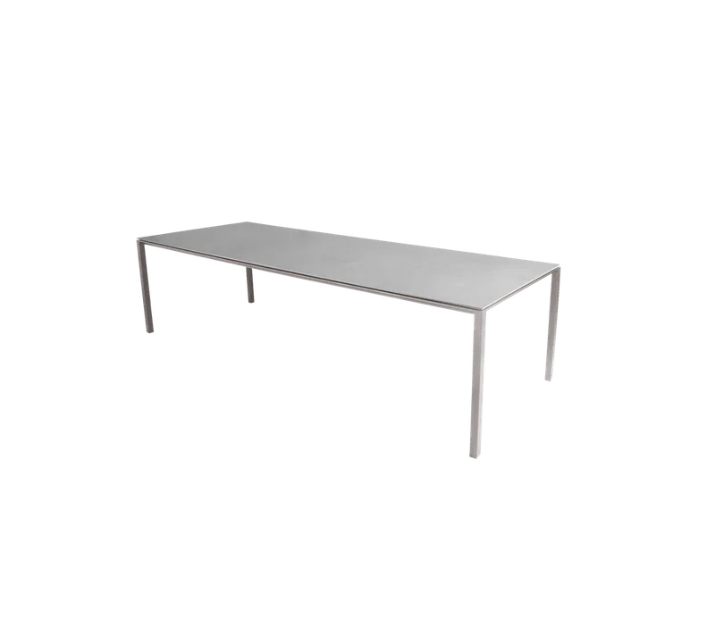 Pure dining table, 280x100 cm by Cane-line in Taupe, aluminium, Concrete grey, ceramic – product photo