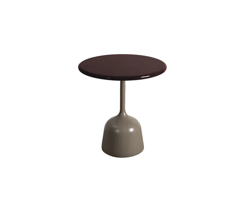 Glaze coffee table, small van Cane-line in Taupe, semi glossy aluminium, Burgundy, lava stone glazed – productfoto