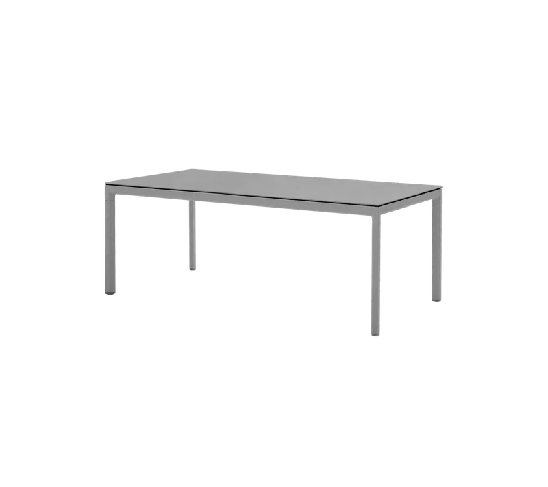 Drop dining table by Cane-line in Light grey, aluminium, Concrete grey, ceramic – product photo