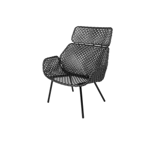 Vibe highback chair van Cane-line in Black/graphite, small cross peel Weave, Geen – productfoto 2 van 2