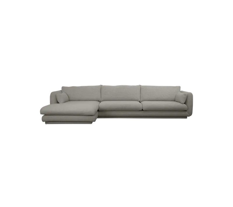 Bloom 3-seater sofa with chaise longue, right and plinth van Cane-line in Grey, Essence – productfoto