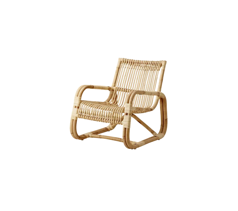 Curve lounge chair van Cane-line in Natural, round double sticks rattan w/natural rattan bindings – productfoto