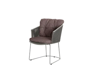 Moments chair von Cane-line in Grey, string open Soft Rope, Dark bordeaux, Wove – Produktfoto 2 von 2