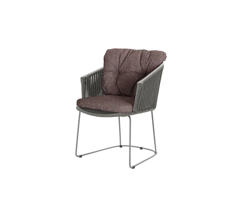 Moments chair von Cane-line in Grey, string open Soft Rope, Dark bordeaux, Wove – Produktfoto 2 von 2