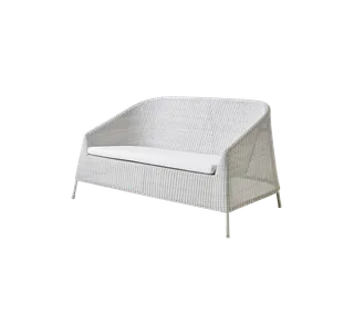 Kingston 2-seater sofa van Cane-line in White grey, small round Weave, White, Natté w/QuickDry & Airflow – productfoto 2 van 2