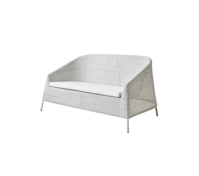 Kingston 2-seater sofa van Cane-line in White grey, small round Weave, White, Natté w/QuickDry & Airflow – productfoto 2 van 2