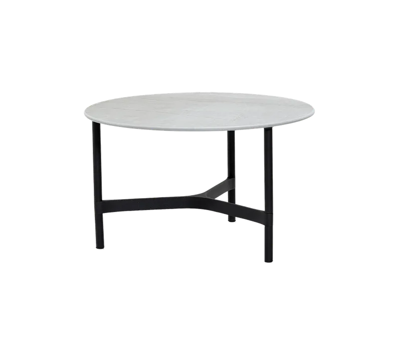 Twist coffee table, medium de Cane-line en Lava grey, aluminium, Fossil grey, ceramic – photo du produit