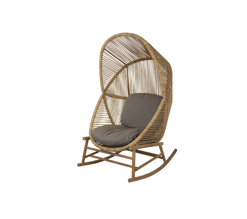 Hive rocking chair de Cane-line en Natural, small round core Weave, Teak, Taupe, AirTouch w/QuickDry & Airflow – photo du produit