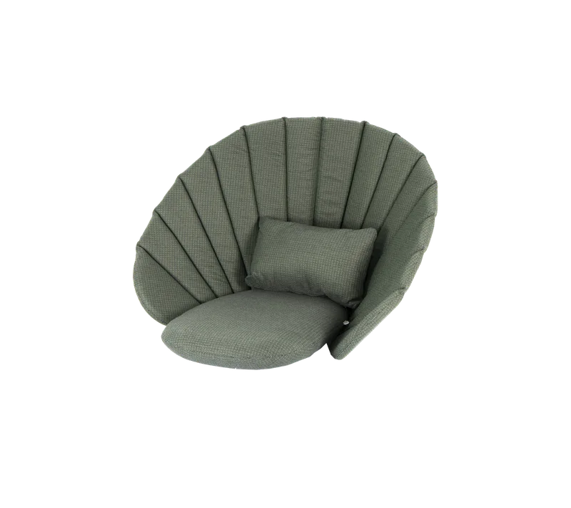 Peacock lounge chair/rocking chair cushion set de Cane-line en Dark green, Link w/QuickDry & Airflow – photo du produit