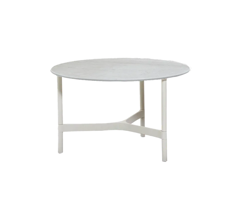 Twist coffee table, medium van Cane-line in Sand, Aluminium, Fossil grey, ceramic – productfoto