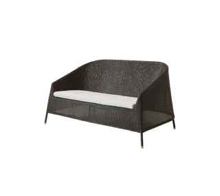 Kingston 2-seater sofa van Cane-line in Mocca, small round Weave, White, Natté w/QuickDry & Airflow – productfoto 2 van 2