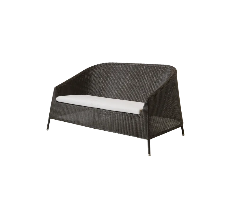 Kingston 2-seater sofa van Cane-line in Mocca, small round Weave, White, Natté w/QuickDry & Airflow – productfoto 2 van 2