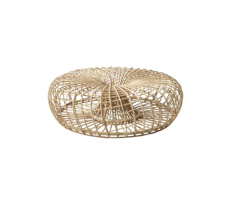 Nest coffee table/footstool, large by Cane-line in Natural, medium round sticks rattan, None – product photo