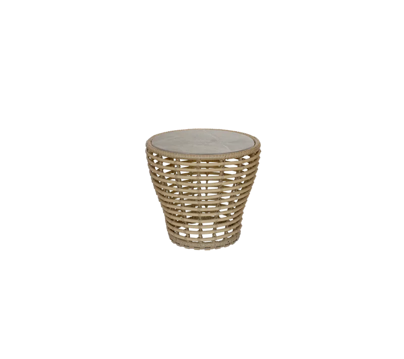 Basket coffee table, small van Cane-line in Natural, braid Weave, Taupe, Ceramic – productfoto