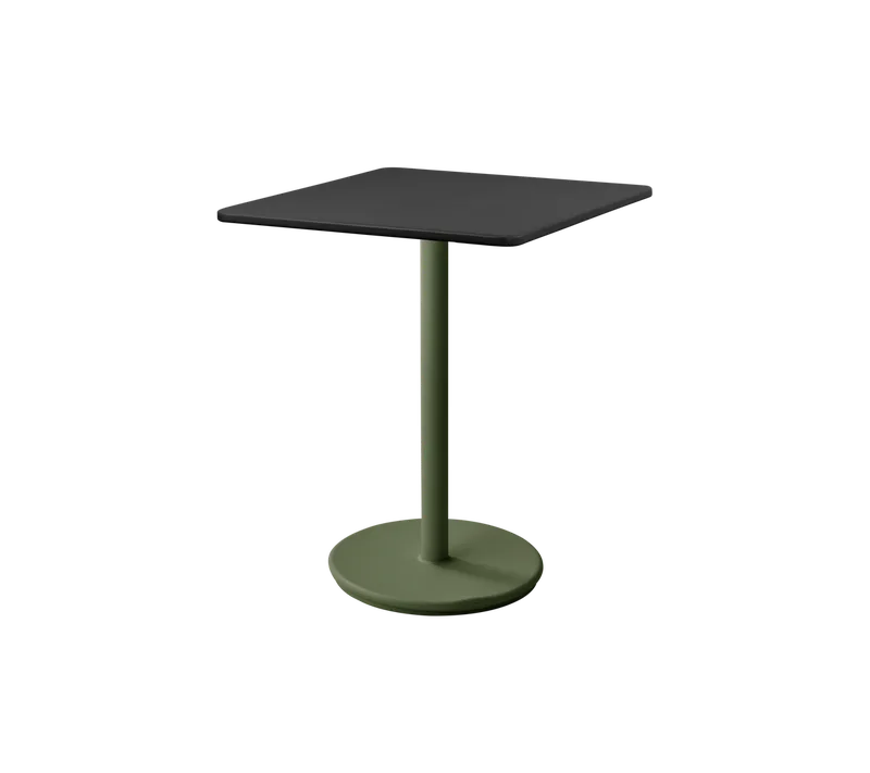 Go café table 75x75 cm de Cane-line en Dark green, aluminium, Lava grey, aluminium – photo du produit