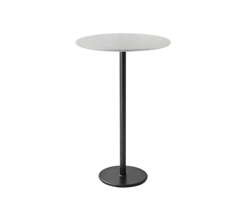 Go bar table dia. 80 cm by Cane-line in Lava grey, aluminium, Sand multi colour, HI-Core – product photo