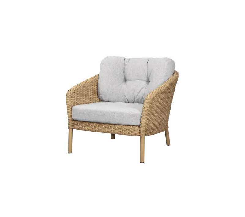Ocean large lounge chair de Cane-line en Natural, large flat peel Weave, Light brown, Wove w/QuickDry & Airflow – photo du produit