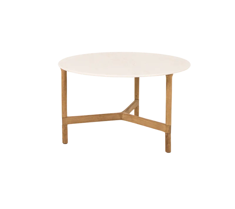 Twist coffee table, medium by Cane-line in Teak, Travertine look, Ceramic – product photo