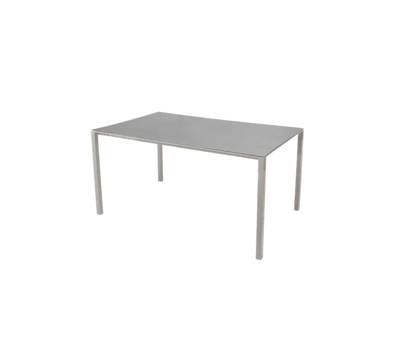 Pure dining table, 150x90 cm by Cane-line in Taupe, aluminium, Concrete grey, ceramic – product photo