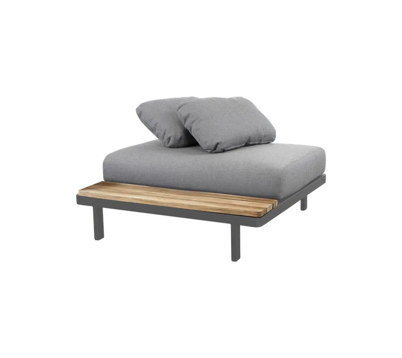 Space single module by Cane-line in Light grey, AirTouch w/QuickDry & Airflow, Teak – product photo