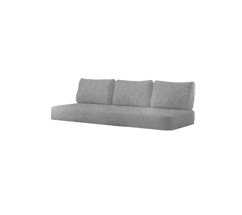 Sense 3-seater sofa, Cushion set von Cane-line in Light grey, Zen – Produktfoto