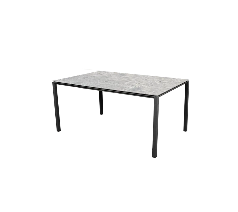 Pure dining table, 150x90 cm de Cane-line en Lava grey, aluminium, Multi colour, ceramic – photo du produit