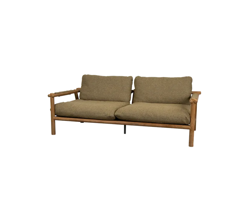 Sticks 2-seater sofa de Cane-line en Teak, Turmeric yellow, Rise w/QuickDry & Airflow – photo du produit