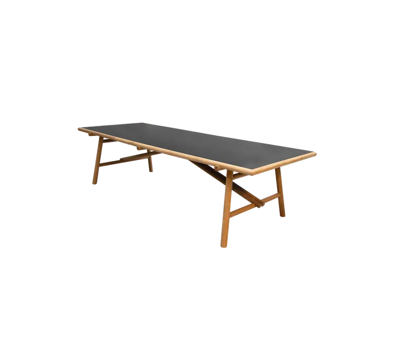 Sticks dining table, 280x100 cm by Cane-line in Teak, Nero black, ceramic – product photo
