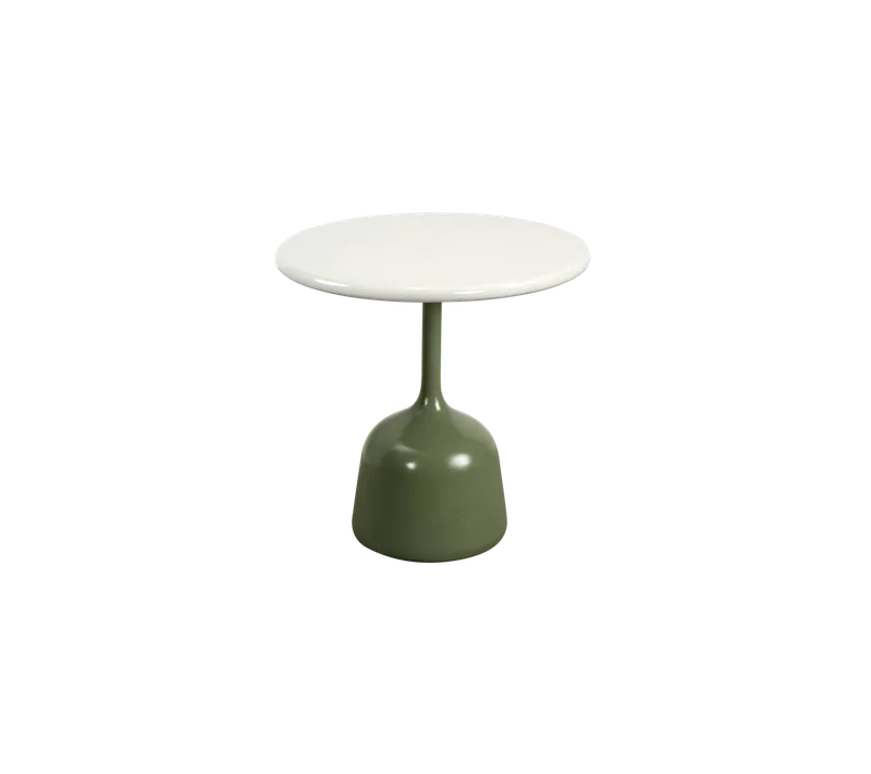 Glaze coffee table, small van Cane-line in Olive green, semi glossy aluminium, Sand, lava stone glazed – productfoto