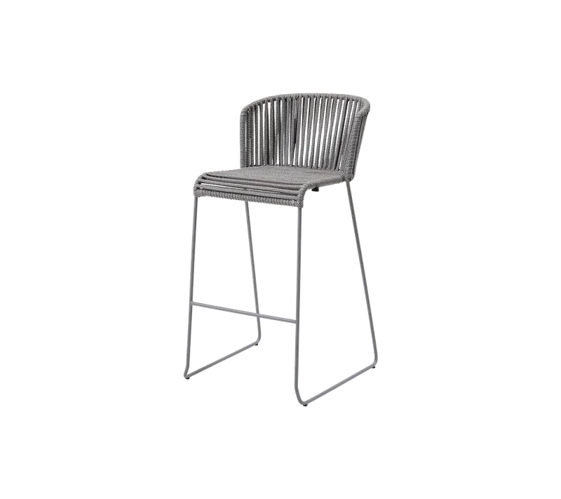 Moments bar chair by Cane-line in Grey, string open Soft Rope – product photo