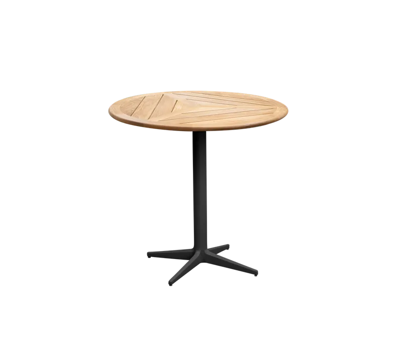 Drop café table dia. 60 cm van Cane-line in Lava grey, aluminium, Teak, geometric 60 cm – productfoto