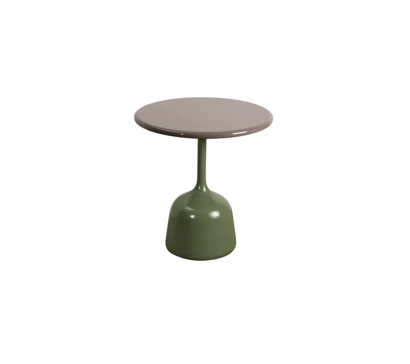 Glaze coffee table, small by Cane-line in Olive green, semi glossy aluminium, Taupe, lava stone glazed – product photo