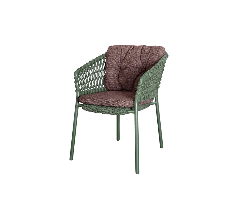 Ocean chair by Cane-line in Dark green, round open Soft Rope, Dark bordeaux, Wove – product photo