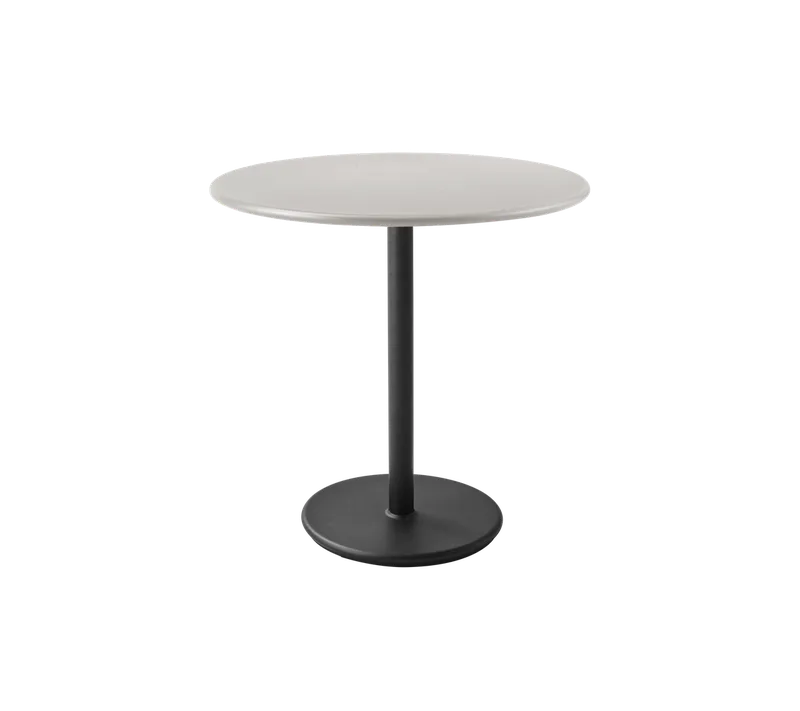 Go café table dia. 80 cm by Cane-line in Lava grey, aluminium, Sand, Aluminium – product photo