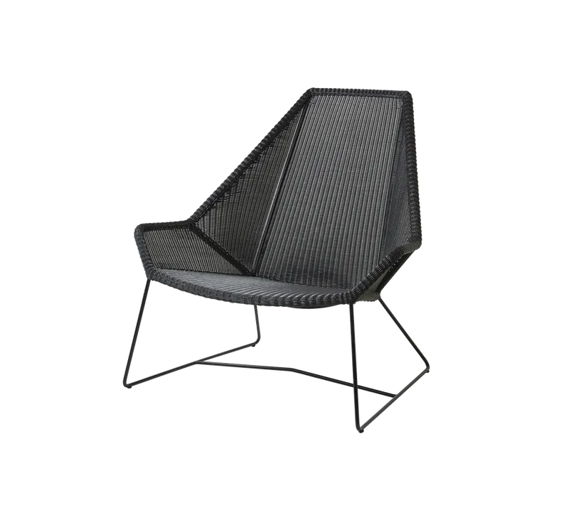 Breeze highback chair by Cane-line in Black, small round Weave, None – product photo