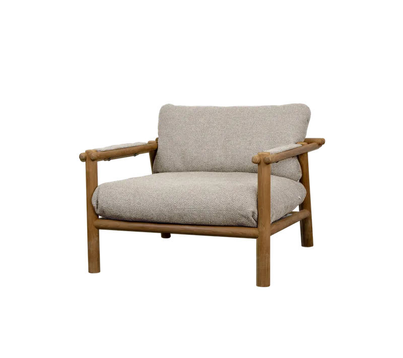 Sticks lounge chair by Cane-line in Teak, Light brown, Rise w/QuickDry & Airflow – product photo