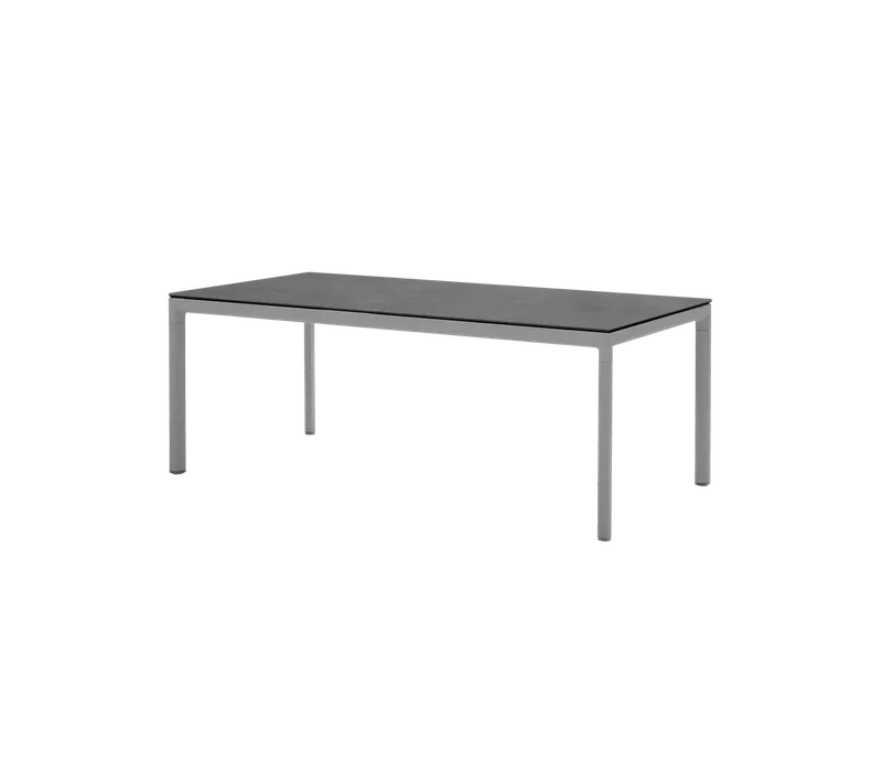 Drop dining table by Cane-line in Light grey, aluminium, Fossil black, ceramic – product photo