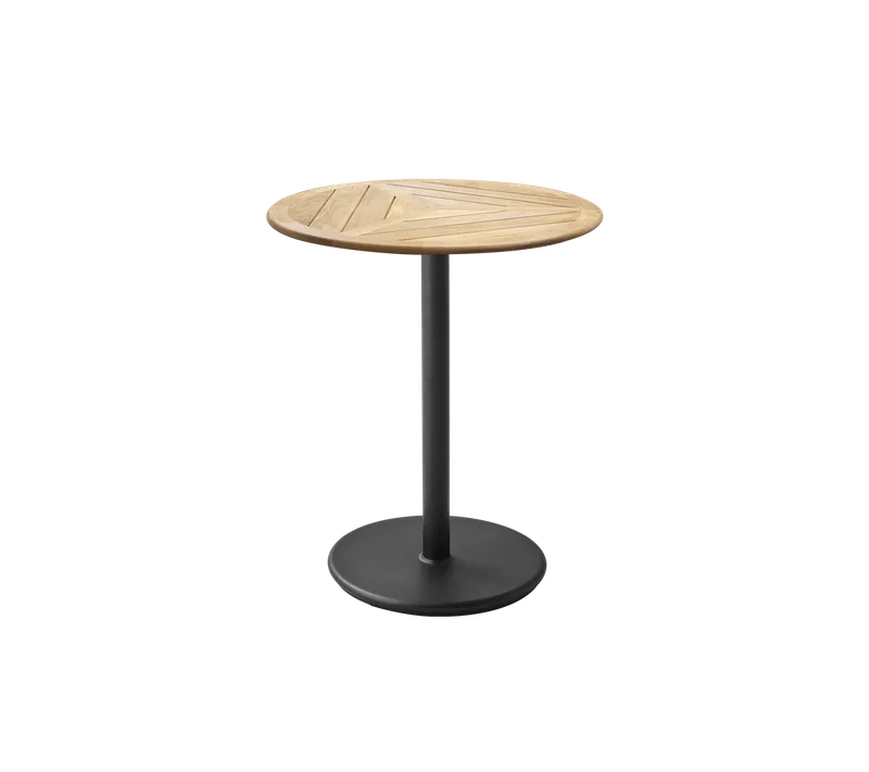 Go café table dia. 60 cm van Cane-line in Lava grey, aluminium, Teak, geometric 60 cm – productfoto 2 van 2