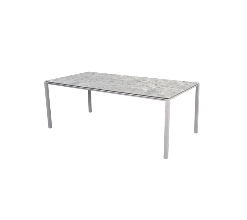 Pure dining table, 200x100 cm van Cane-line in Sand, Aluminium, Multi colour, ceramic – productfoto