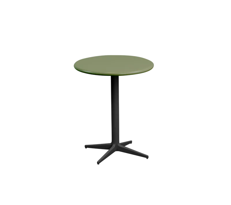 Drop café table dia. 45 cm de Cane-line en Lava grey, aluminium, Olive green, semi glossy aluminium – photo du produit 2 sur 2
