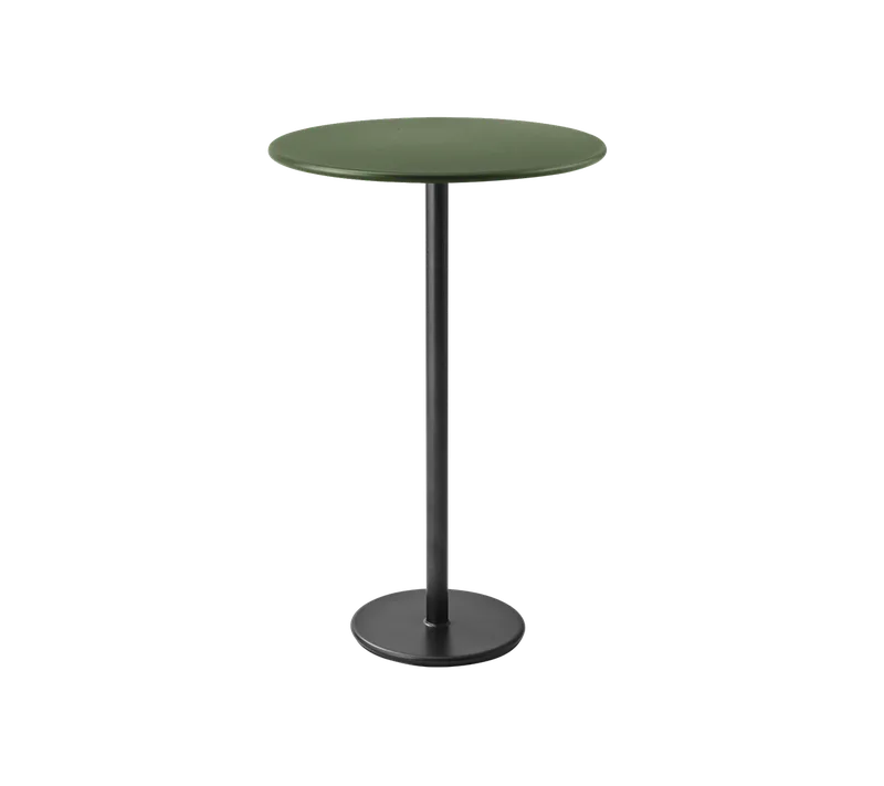 Go bar table dia. 80 cm by Cane-line in Lava grey, aluminium, Dark green, aluminium – product photo