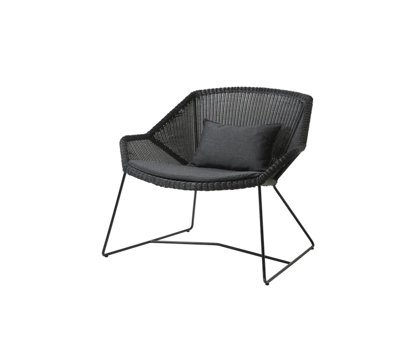 Breeze lounge chair de Cane-line en Black, small round Weave, Black, Natté – photo du produit