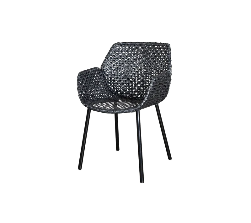 Vibe chair by Cane-line in Black/graphite, small cross peel Weave, None – product photo