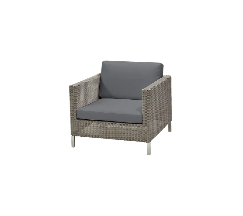 Connect lounge chair by Cane-line in Taupe, large round Weave, Grey, Natté w/QuickDry & Airflow – product photo