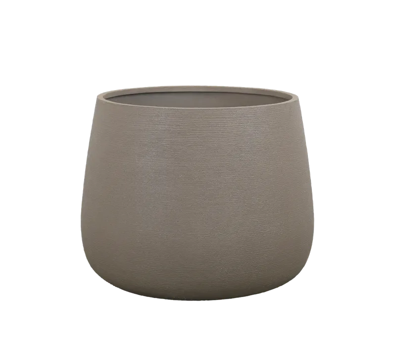 Soil planter round, large von Cane-line in Taupe structure, Fiber glass – Produktfoto