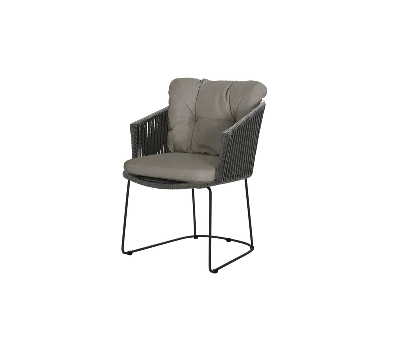 Moments chair by Cane-line in Dark grey, string open Soft Rope, Taupe, Natté – product photo 2 of 2
