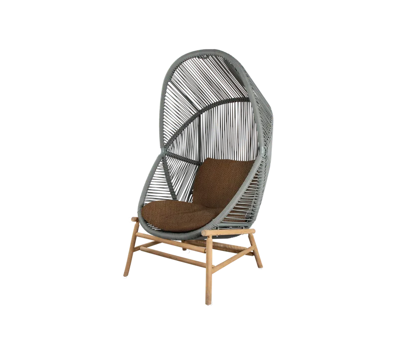 Hive chair von Cane-line in Dusty green, small round core Weave, Teak, Umber brown, Rise w/QuickDry & Airflow – Produktfoto