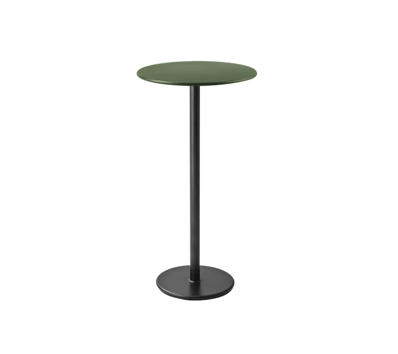 Go bar table dia. 60 cm by Cane-line in Lava grey, aluminium, Dark green, aluminium – product photo
