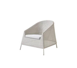 Kingston lounge chair de Cane-line en Sand, small round Weave, Light grey, Natté w/QuickDry & Airflow – photo du produit 2 sur 2